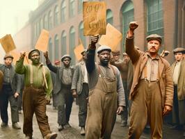 historique coloré photo de une homme de premier plan une manifestation ai génératif