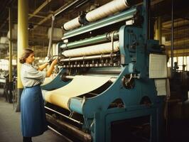 historique coloré photo de une les femmes du quotidien travail dans le passé ai génératif