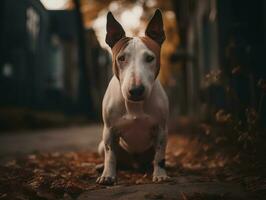 taureau terrier chien établi avec génératif ai La technologie photo