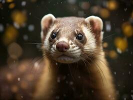 furet portrait établi avec génératif ai La technologie photo