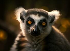 maki singe portrait établi avec génératif ai La technologie photo