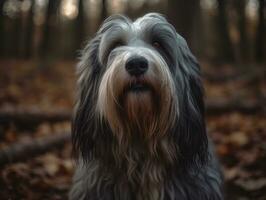 barbu colley chien établi avec génératif ai La technologie photo