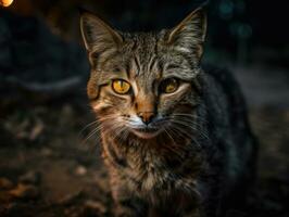 turc angola chat portrait proche en haut établi avec génératif ai La technologie photo