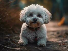 bichon frise chien établi avec génératif ai La technologie photo