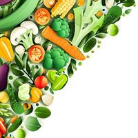 en bonne santé nourriture conception avec vibrant des légumes ai génératif photo