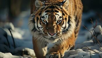 majestueux Bengale tigre en regardant, sauvage beauté dans la nature généré par ai photo