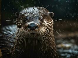 loutre portrait établi avec génératif ai La technologie photo