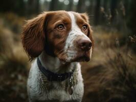 Bretagne chien établi avec génératif ai La technologie photo