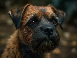 frontière terrier chien établi avec génératif ai La technologie photo