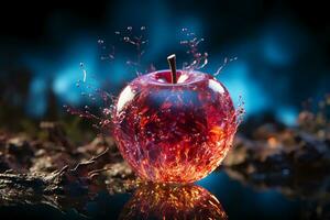 une rouge Pomme avec une lisse surface et un attrayant arôme. ai génératif photo