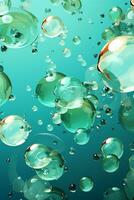 sous-marin bulles modèle Contexte vecteur, vert et bleu. ai génératif photo