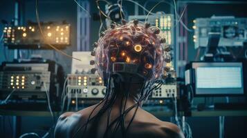 science artificiel cerveau implant ai généré photo