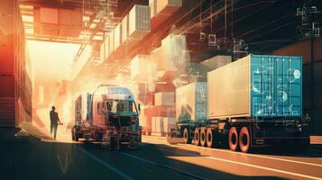 ai logistique artificiel intelligence ai généré photo