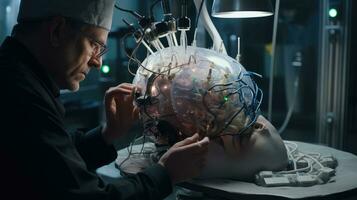 La technologie artificiel cerveau implant ai généré photo
