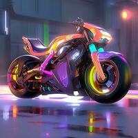 une cool courses moto puissant bicyclette dans le garage photo