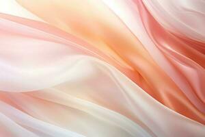 rose or et blanc satin lisse en tissu vagues arrière-plan, généré par ai photo