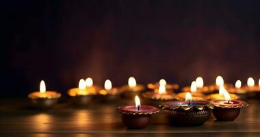 pétrole les lampes décoration dans diwali festival. photo