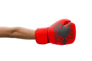 3d drapeau sur boxe gants photo