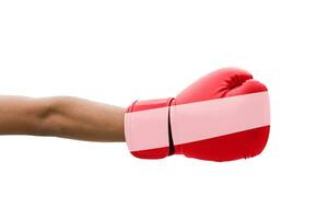 3d drapeau sur boxe gants photo