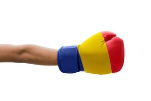 3d drapeau sur boxe gants photo