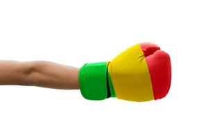 3d drapeau sur boxe gants photo