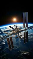 international espace station en orbite au dessus Terre photo