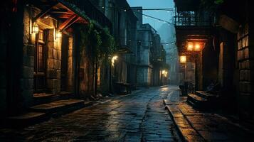 lunatique, atmosphérique ruelles et ruelles à nuit photo