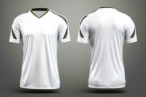 maquette des sports Football équipe uniformes blanc chemise, génératif ai illustration photo