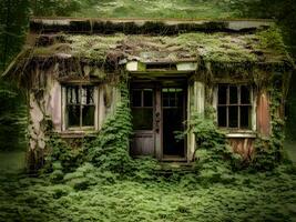 vieux abandonné maison dans le forêt photo