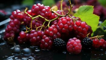 fraîcheur de la nature prime mûr baie, sucré nourriture, biologique dessert généré par ai photo