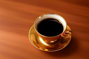 café dans luxe d'or Couleur tasse ai génératif photo