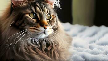 très magnifique mainecoon chat photo - ai généré