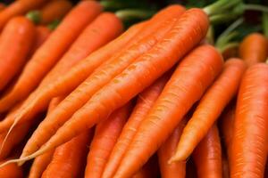 carottes Frais des légumes aliments. produire ai photo