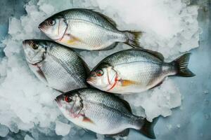 brème mer poisson glace. produire ai photo