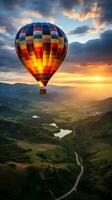 chaud air ballon conduire. aventureux, rêveur, Stupéfiant, romantique, unique photo