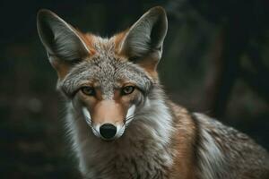 Renard tête forêt. produire ai photo