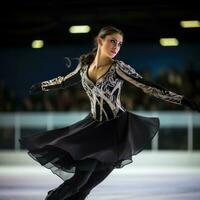 figure patinage. artistique expression et impressionnant athlétisme sur la glace photo
