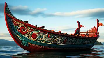 traditionnel thaïlandais bateau sur le plage produire ai photo