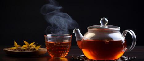 une tasse de chaud thé ai génératif photo