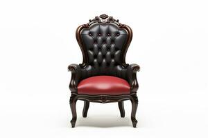 noir Royal chaise sur isolé blanc Contexte ai génératif photo