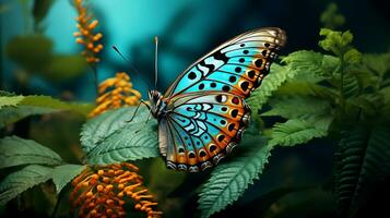 magnifique papillon dans la nature généré par ai photo