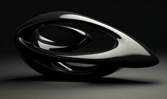futuriste objet noir sur Contexte. abstrait forme. établi ai outils photo