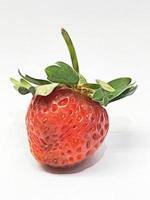 Close up fraise isolé sur fond blanc photo