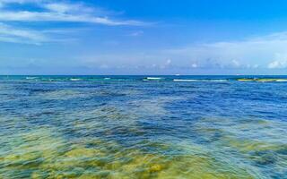 plage mexicaine tropicale eau turquoise claire playa del carmen mexique. photo