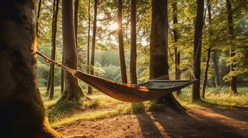 magnifique vue de le forêt établi avec ai photo