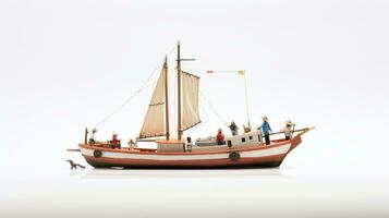 affichage une 3d miniature bateau. génératif ai photo