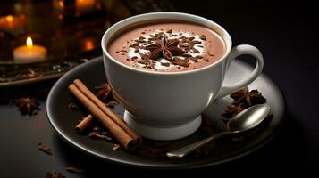 photo de épicé chaud Chocolat comme une plat dans une haut de gamme restaurant. génératif ai