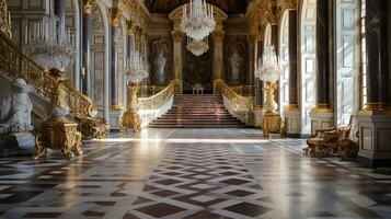 photo de le pièce avec le intérieur conception de le palais de Versailles, France. génératif ai