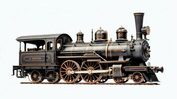 affichage une 3d miniature vapeur locomotive. génératif ai photo