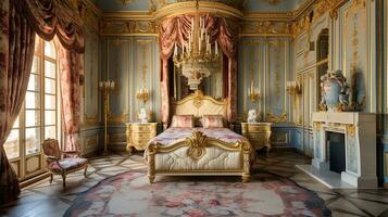 photo de le chambre de le palais de Versailles, France. génératif ai